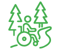 HRT green line icon - wheelchair accessible trail path